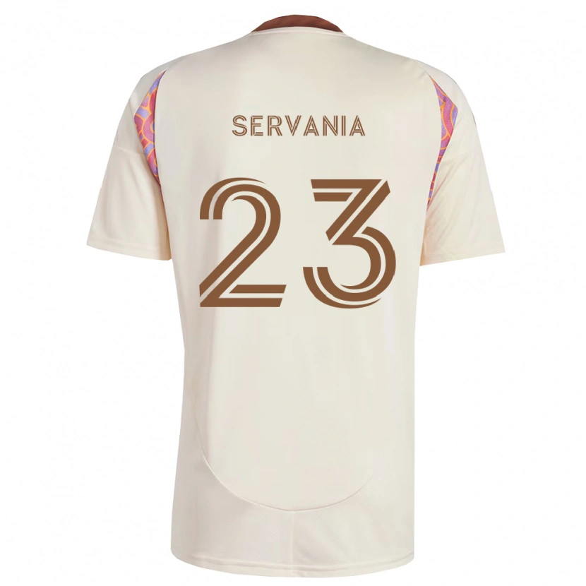 Danxen Børn Brandon Servania #23 Råhvid Pink Udebane Spillertrøjer 2026/27 Trøje T-Shirt