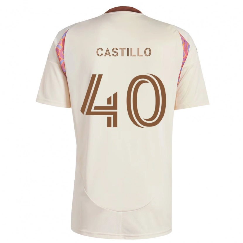 Danxen Børn Kamil Castillo #40 Råhvid Pink Udebane Spillertrøjer 2026/27 Trøje T-Shirt