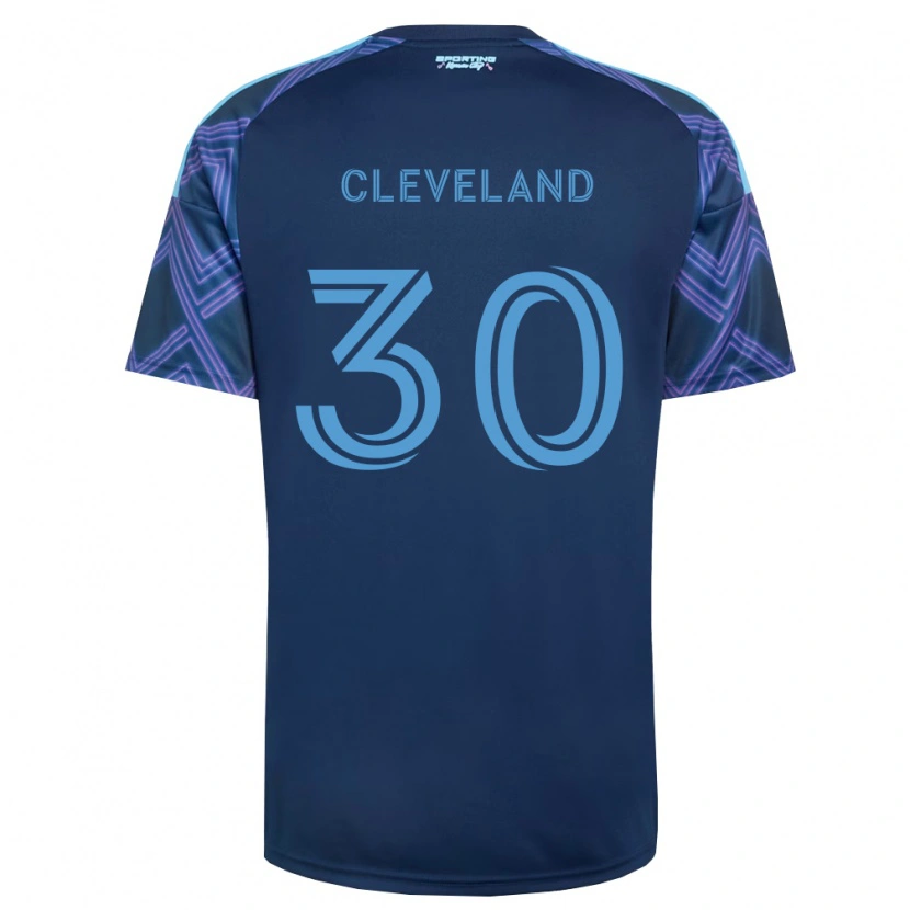Danxen Børn Stefan Cleveland #30 Kongelig Blå Lilla Udebane Spillertrøjer 2026/27 Trøje T-Shirt