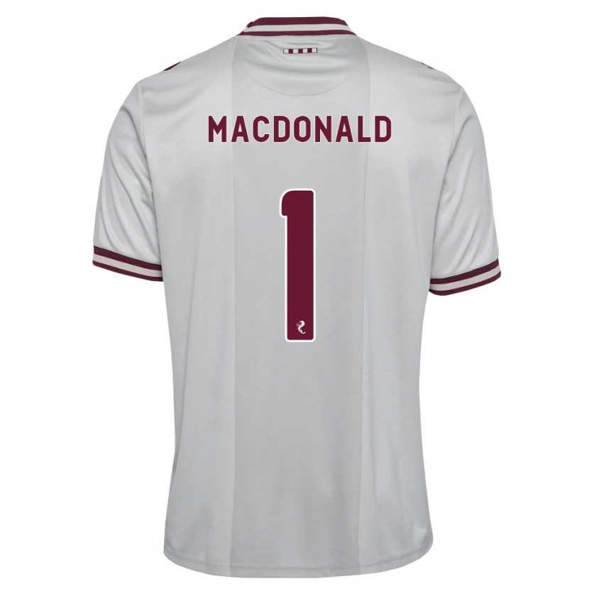 Danxen Børn Jamie Macdonald #1 Hvid Bordeaux Udebane Spillertrøjer 2026/27 Trøje T-Shirt