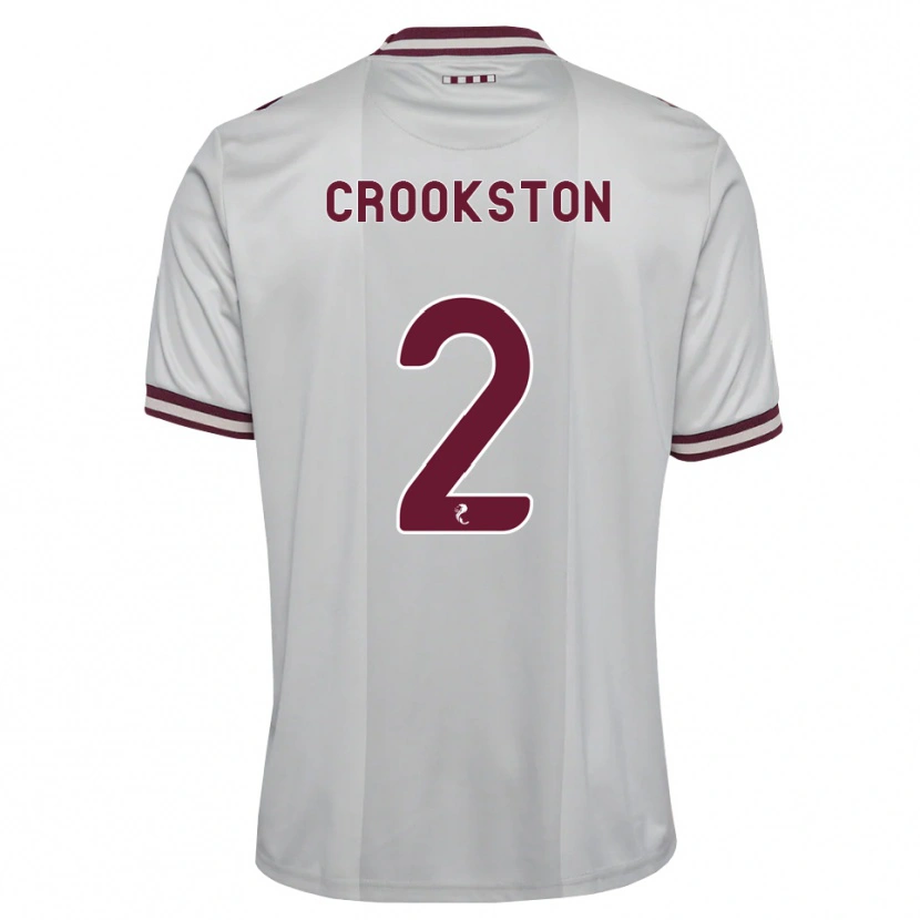 Danxen Børn Gregor Crookston #2 Hvid Bordeaux Udebane Spillertrøjer 2026/27 Trøje T-Shirt