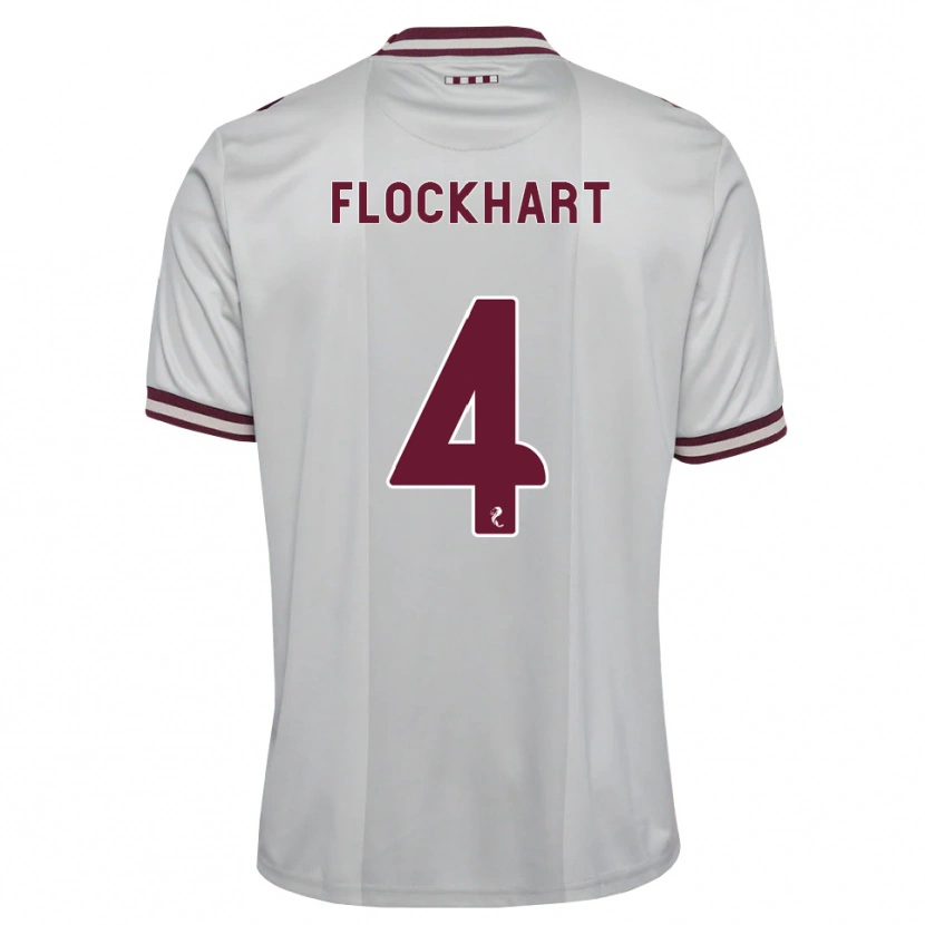 Danxen Børn Robbie Flockhart #4 Hvid Bordeaux Udebane Spillertrøjer 2026/27 Trøje T-Shirt