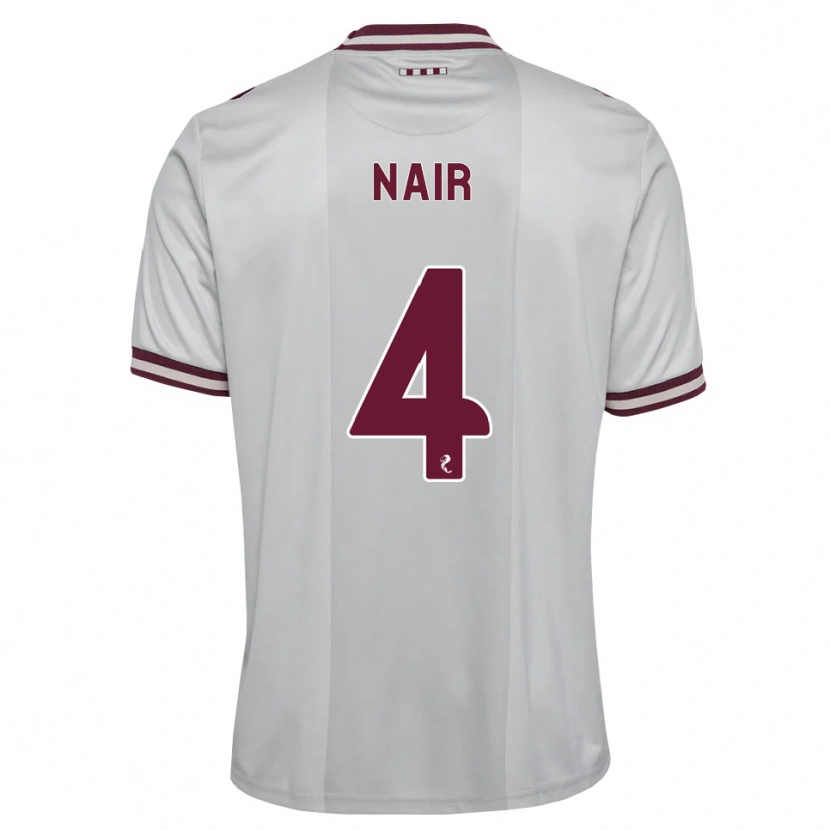 Danxen Børn Kenzi Nair #4 Hvid Bordeaux Udebane Spillertrøjer 2026/27 Trøje T-Shirt
