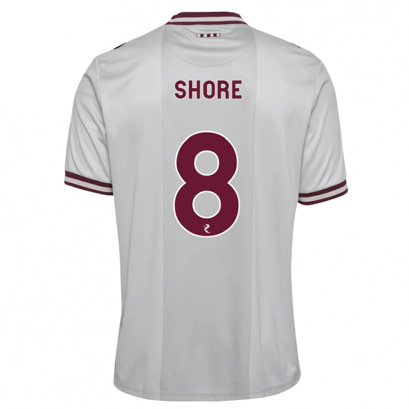 Danxen Børn Eilidh Shore #8 Hvid Bordeaux Udebane Spillertrøjer 2026/27 Trøje T-Shirt