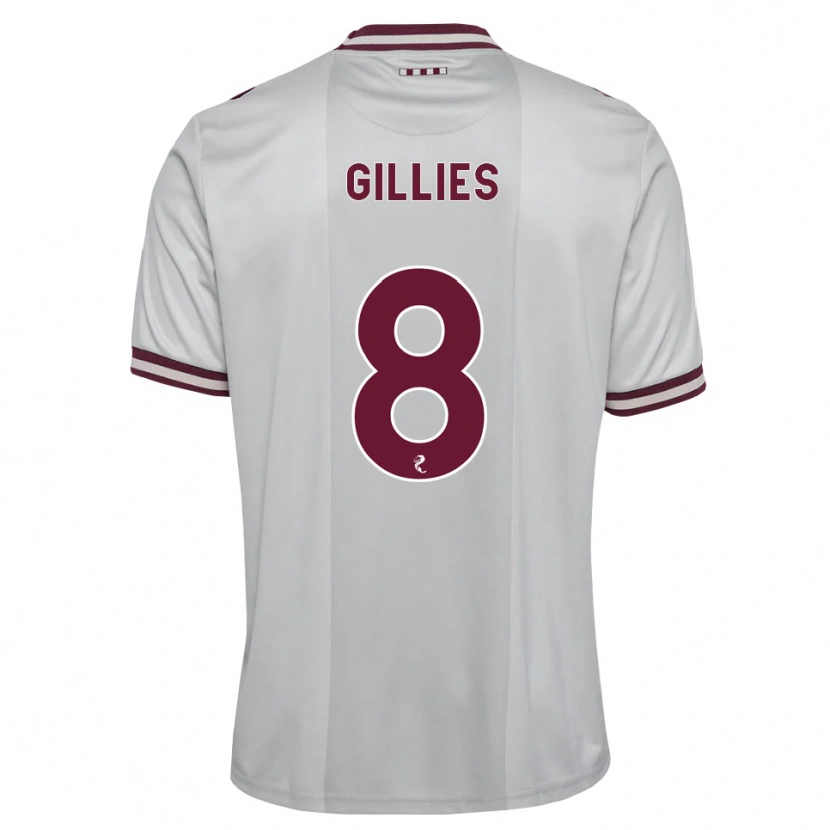 Danxen Børn Matthew Gillies #8 Hvid Bordeaux Udebane Spillertrøjer 2026/27 Trøje T-Shirt