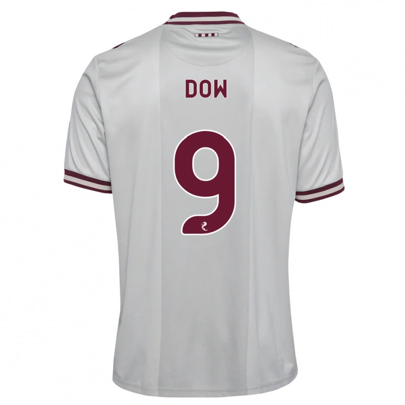 Danxen Børn Connor Dow #9 Hvid Bordeaux Udebane Spillertrøjer 2026/27 Trøje T-Shirt