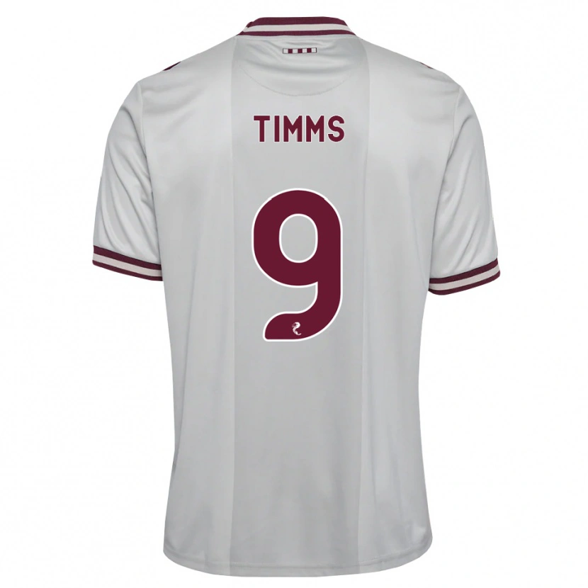 Danxen Børn Georgia Timms #9 Hvid Bordeaux Udebane Spillertrøjer 2026/27 Trøje T-Shirt
