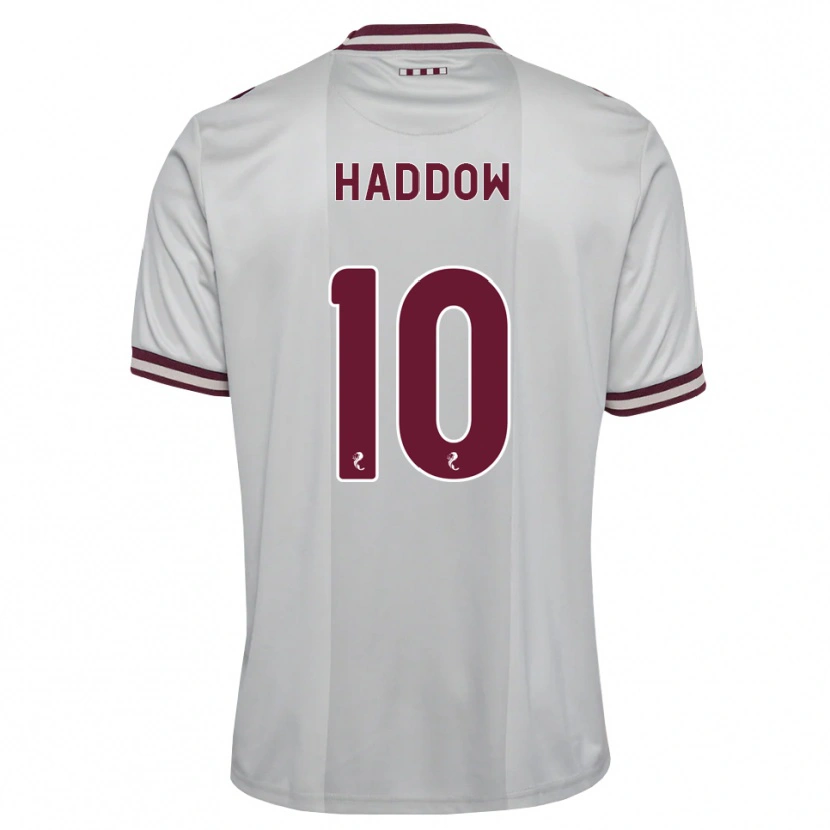 Danxen Børn Aiden Haddow #10 Hvid Bordeaux Udebane Spillertrøjer 2026/27 Trøje T-Shirt