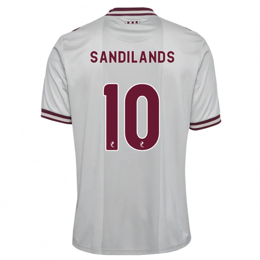 Danxen Børn Callum Sandilands #10 Hvid Bordeaux Udebane Spillertrøjer 2026/27 Trøje T-Shirt