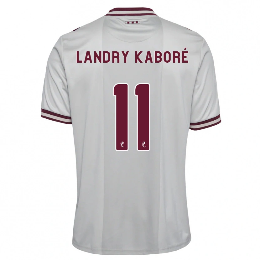 Danxen Børn Pierre Landry Kaboré #11 Hvid Bordeaux Udebane Spillertrøjer 2026/27 Trøje T-Shirt