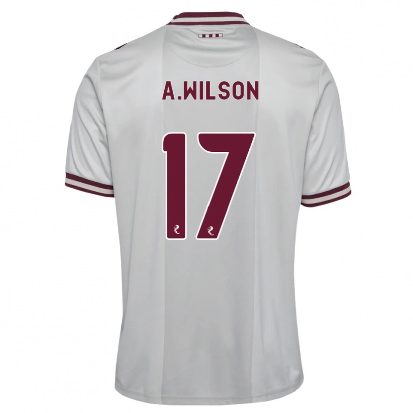 Danxen Børn Alfie Wilson #17 Hvid Bordeaux Udebane Spillertrøjer 2026/27 Trøje T-Shirt