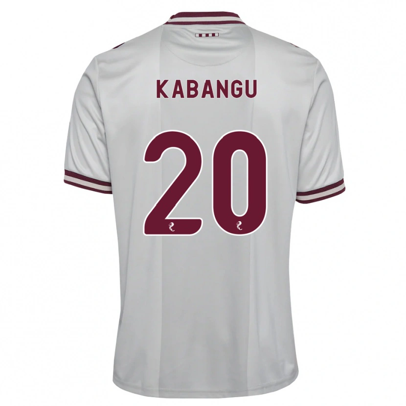 Danxen Børn Elton Kabangu #20 Hvid Bordeaux Udebane Spillertrøjer 2026/27 Trøje T-Shirt