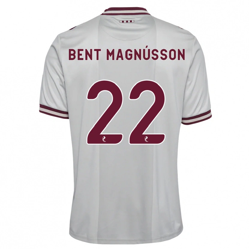 Danxen Børn Tómas Bent Magnússon #22 Hvid Bordeaux Udebane Spillertrøjer 2026/27 Trøje T-Shirt