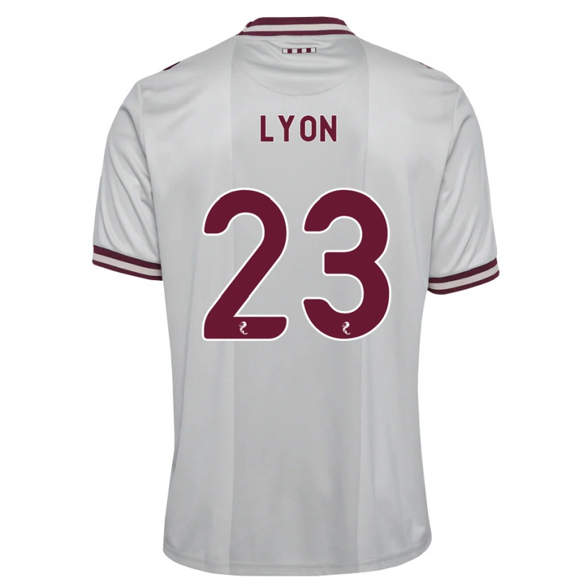 Danxen Børn Jack Lyon #23 Hvid Bordeaux Udebane Spillertrøjer 2026/27 Trøje T-Shirt