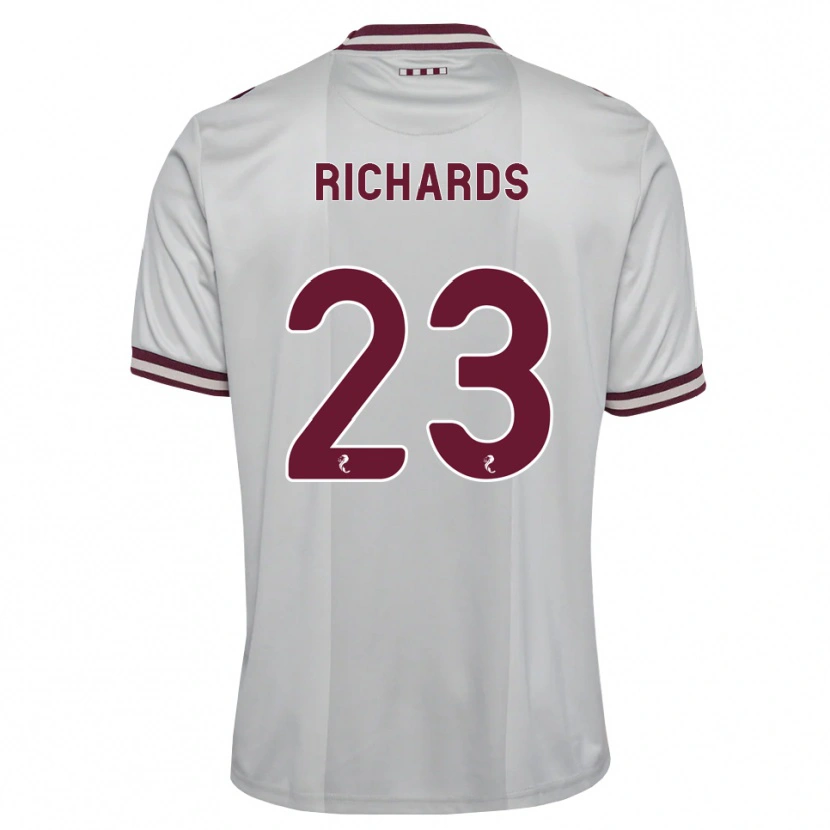 Danxen Børn Jackie Richards #23 Hvid Bordeaux Udebane Spillertrøjer 2026/27 Trøje T-Shirt
