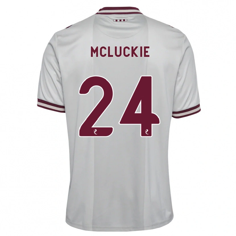Danxen Børn Bobby Mcluckie #24 Hvid Bordeaux Udebane Spillertrøjer 2026/27 Trøje T-Shirt