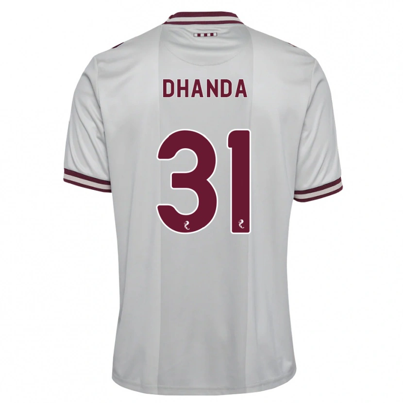 Danxen Børn Yan Dhanda #31 Hvid Bordeaux Udebane Spillertrøjer 2026/27 Trøje T-Shirt