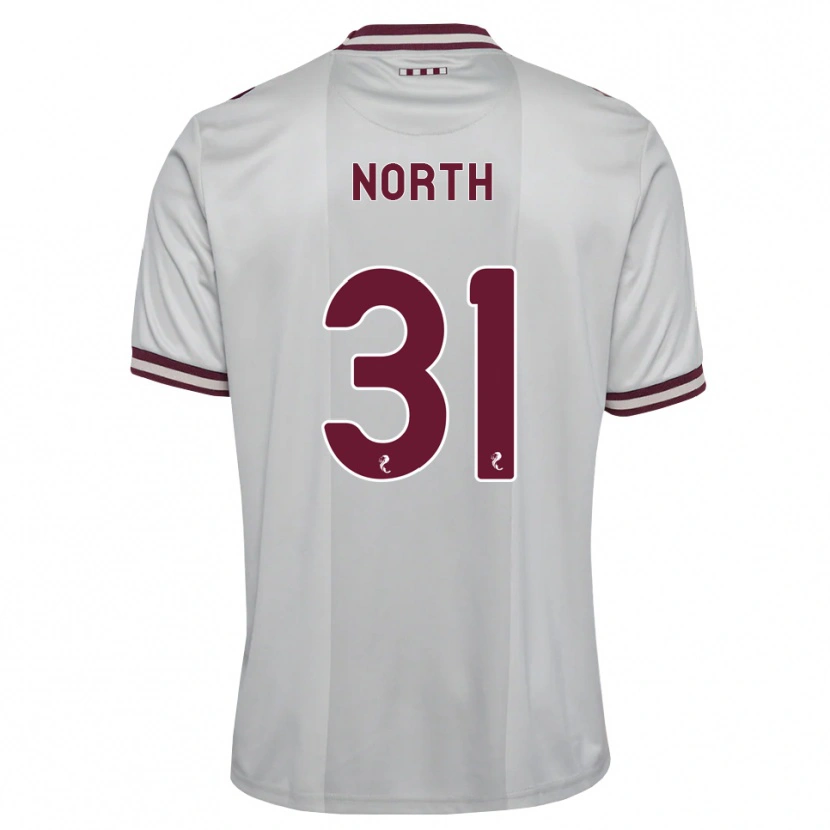 Danxen Børn Tommy North #31 Hvid Bordeaux Udebane Spillertrøjer 2026/27 Trøje T-Shirt