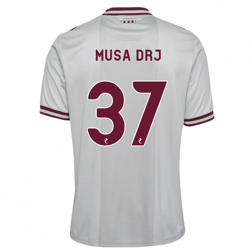 Danxen Børn Musa Drammeh #37 Hvid Bordeaux Udebane Spillertrøjer 2026/27 Trøje T-Shirt