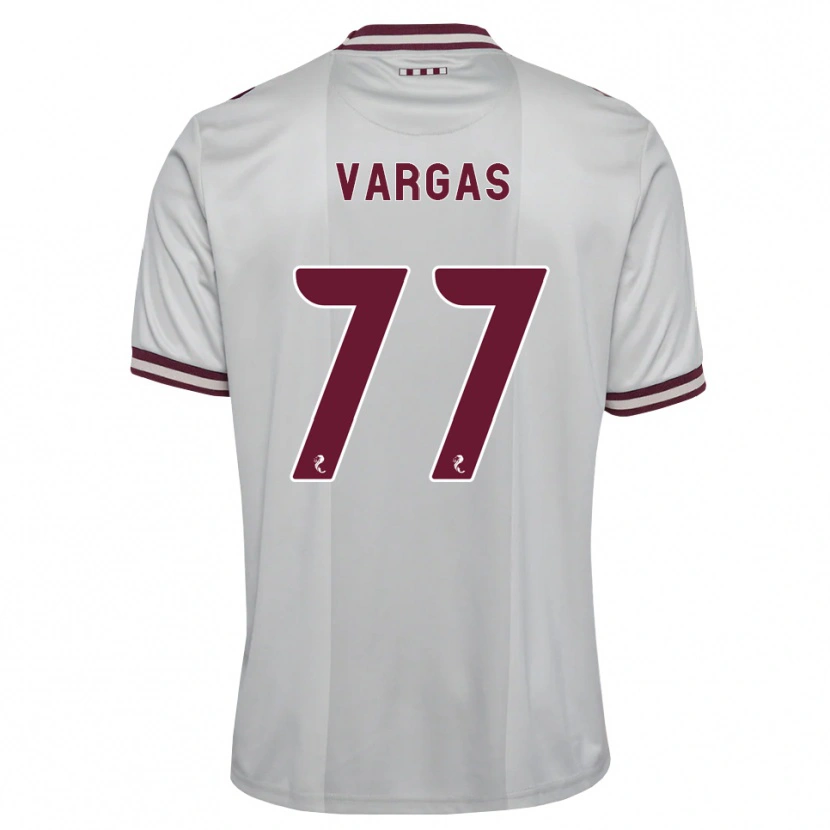 Danxen Børn Kenneth Vargas #77 Hvid Bordeaux Udebane Spillertrøjer 2026/27 Trøje T-Shirt