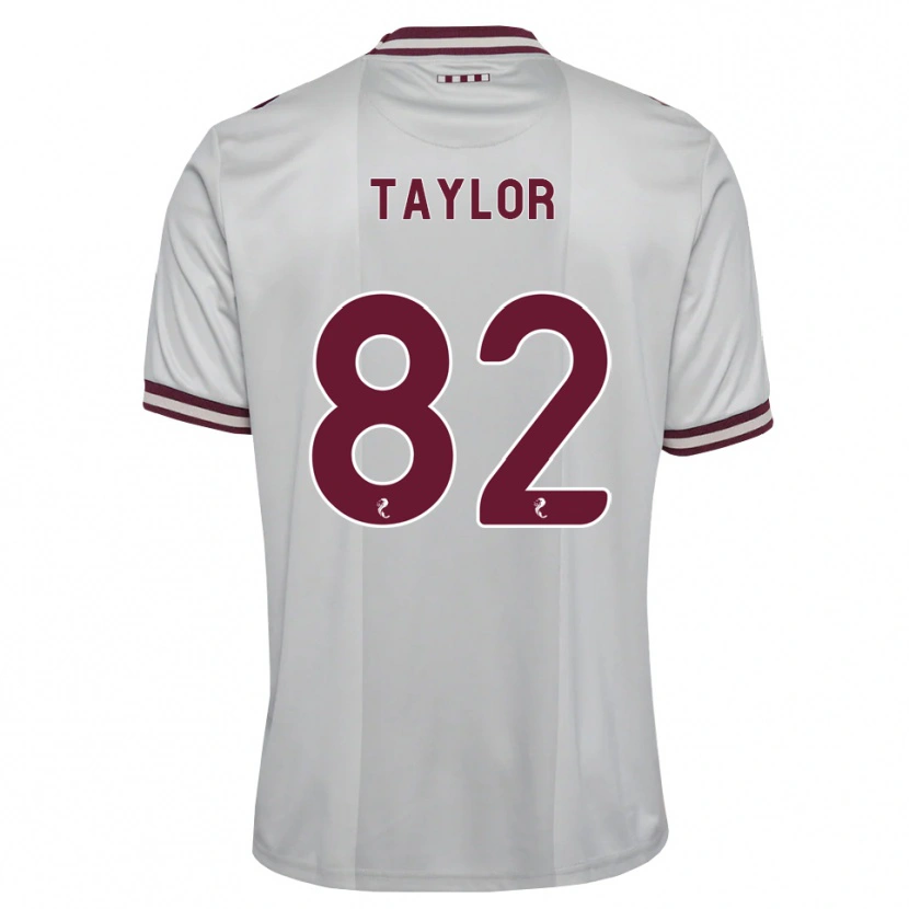 Danxen Børn Gerald Taylor #82 Hvid Bordeaux Udebane Spillertrøjer 2026/27 Trøje T-Shirt