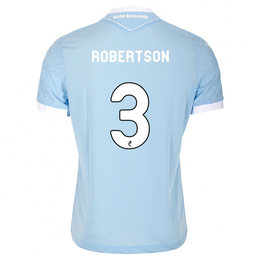 Danxen Børn Clark Robertson #3 Lys Himmelblå Hvid Udebane Spillertrøjer 2026/27 Trøje T-Shirt