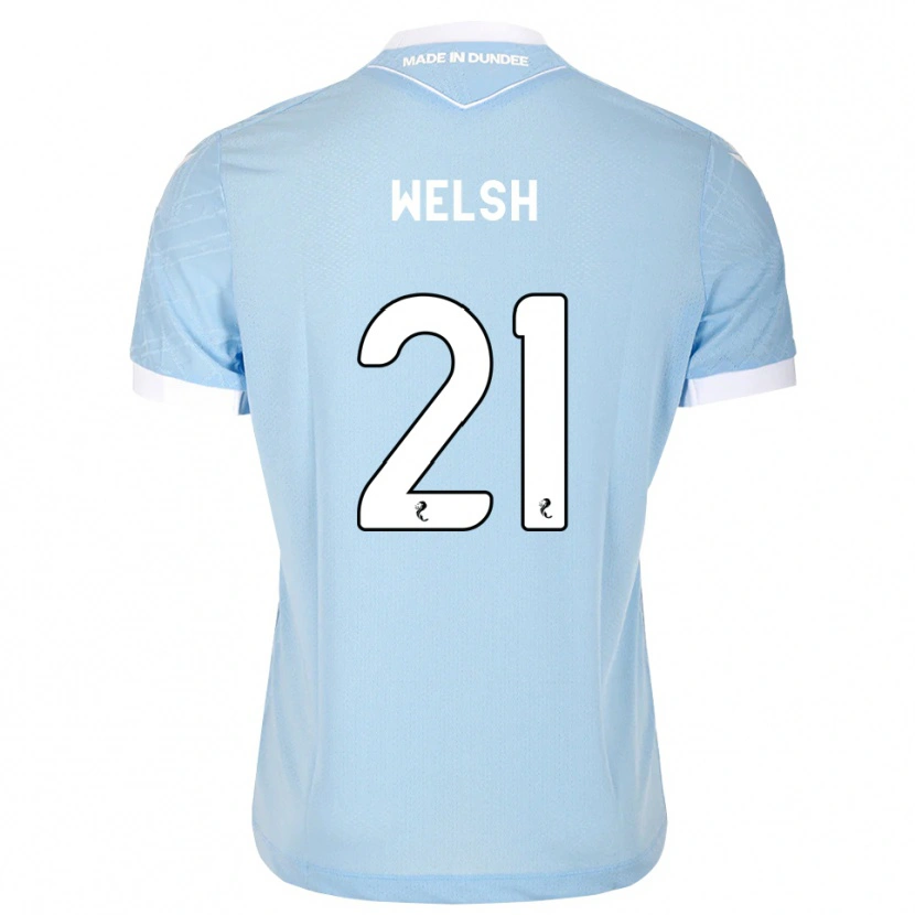 Danxen Børn Tom Welsh #21 Lys Himmelblå Hvid Udebane Spillertrøjer 2026/27 Trøje T-Shirt