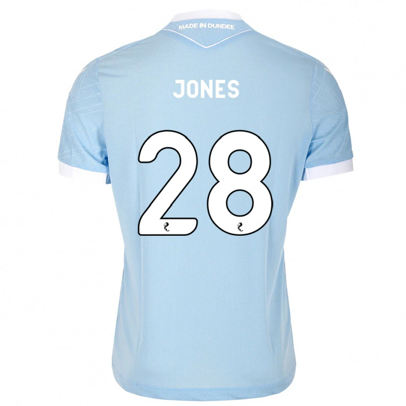 Danxen Børn Callum Jones #28 Lys Himmelblå Hvid Udebane Spillertrøjer 2026/27 Trøje T-Shirt