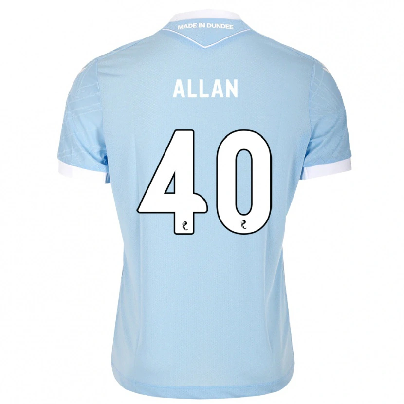 Danxen Børn Finlay Allan #40 Lys Himmelblå Hvid Udebane Spillertrøjer 2026/27 Trøje T-Shirt