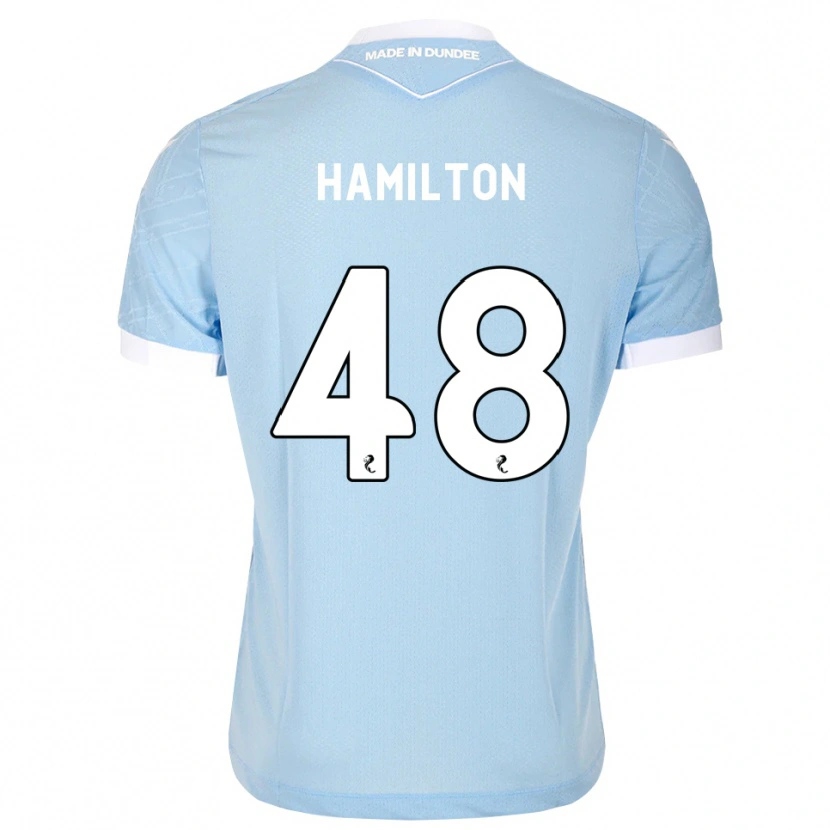 Danxen Børn Ethan Hamilton #48 Lys Himmelblå Hvid Udebane Spillertrøjer 2026/27 Trøje T-Shirt