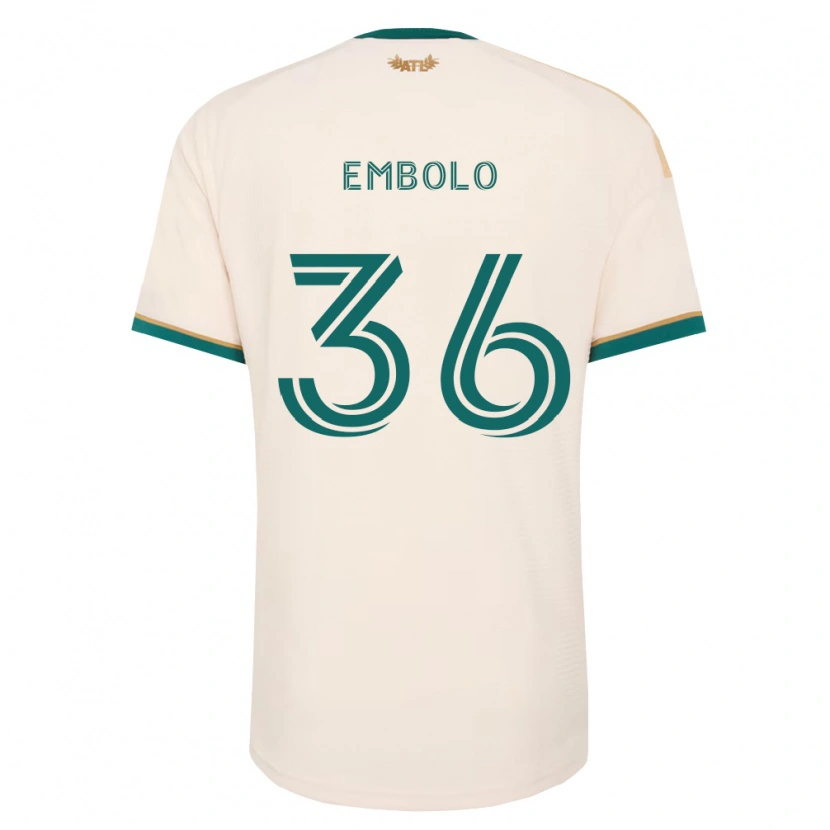 Danxen Børn Breel Embolo #36 Champagnegul Grøn Udebane Spillertrøjer 2026/27 Trøje T-Shirt