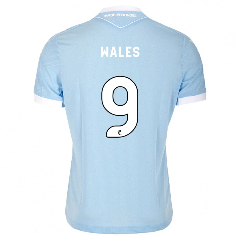 Danxen Børn Bobby Wales #9 Lys Himmelblå Hvid Udebane Spillertrøjer 2026/27 Trøje T-Shirt