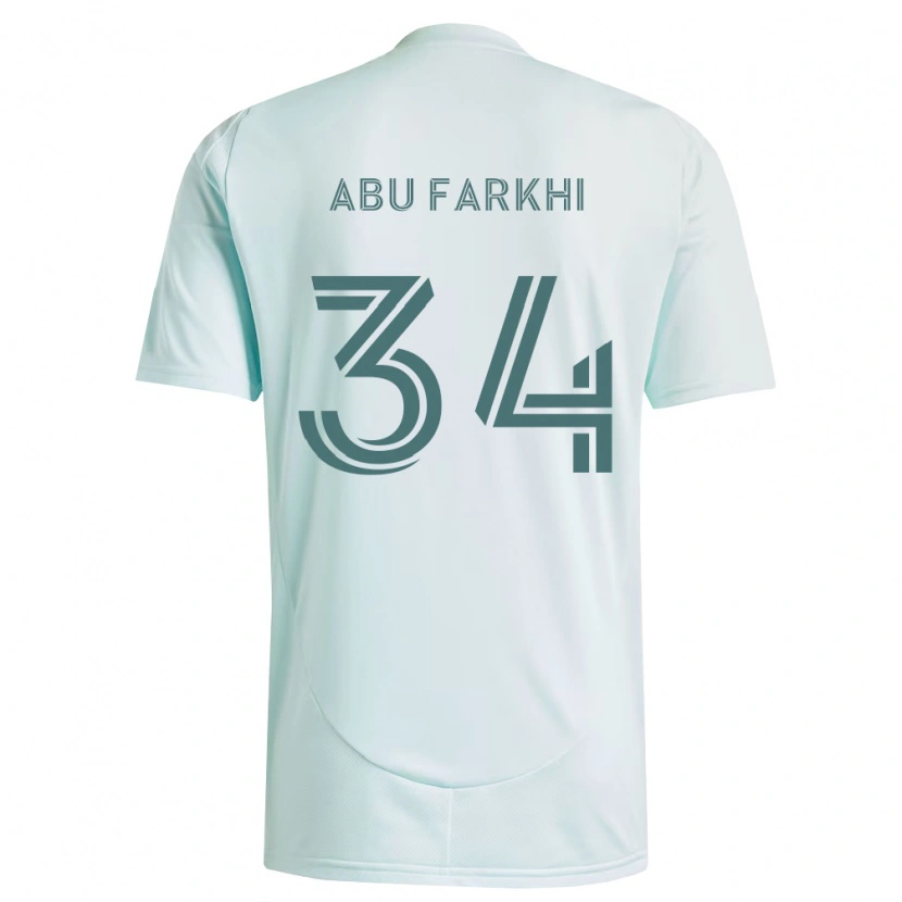 Danxen Børn Sayed Abu Farkhi #34 Hvid Lysegrøn Udebane Spillertrøjer 2026/27 Trøje T-Shirt