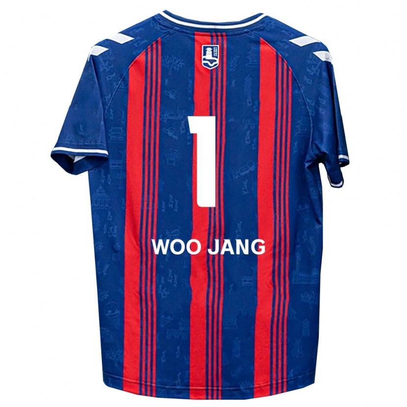 Danxen Mænd Woo-Jang Jo #1 Blå Rød Hvid Hjemmebane Spillertrøjer 2026/27 Trøje T-Shirt