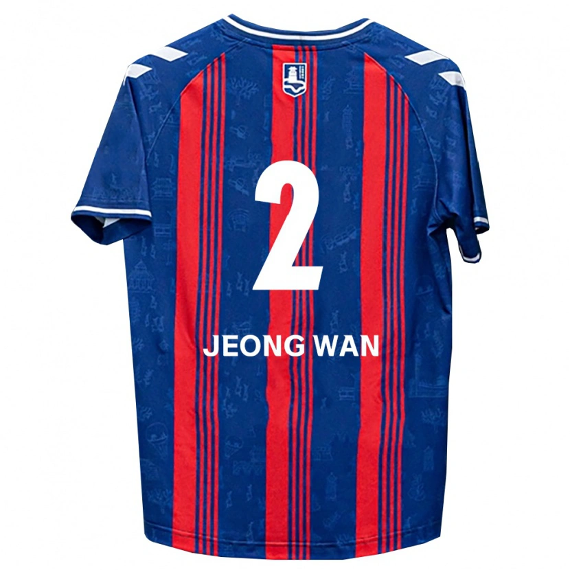 Danxen Mænd Jeong-Wan Kim #2 Blå Rød Hvid Hjemmebane Spillertrøjer 2026/27 Trøje T-Shirt