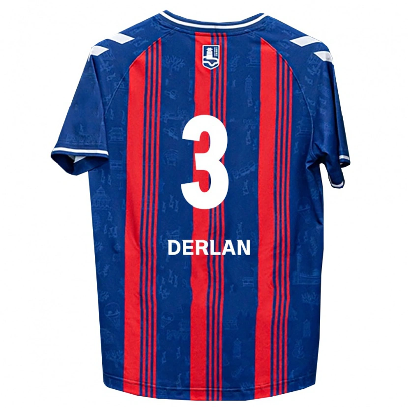 Danxen Mænd Derlan De Oliveira Bento #3 Blå Rød Hvid Hjemmebane Spillertrøjer 2026/27 Trøje T-Shirt