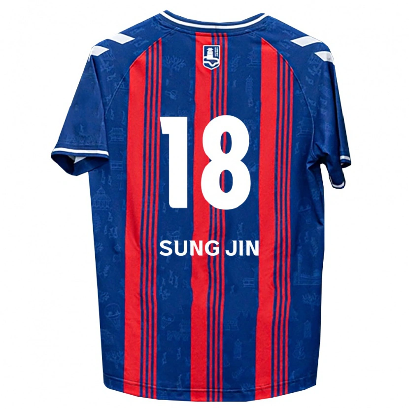 Danxen Mænd Sung-Jin Yoon #18 Blå Rød Hvid Hjemmebane Spillertrøjer 2026/27 Trøje T-Shirt