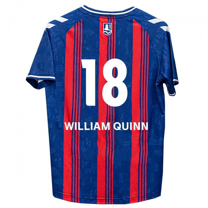 Danxen Mænd Max William Quinn #18 Blå Rød Hvid Hjemmebane Spillertrøjer 2026/27 Trøje T-Shirt