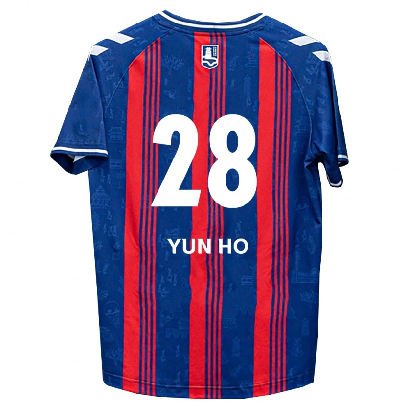 Danxen Mænd Yun-Ho Cho #28 Blå Rød Hvid Hjemmebane Spillertrøjer 2026/27 Trøje T-Shirt