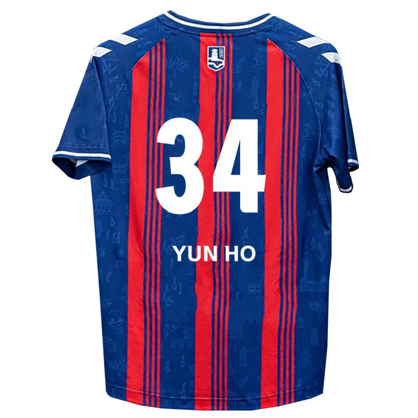 Danxen Mænd Yun-Ho Jang #34 Blå Rød Hvid Hjemmebane Spillertrøjer 2026/27 Trøje T-Shirt