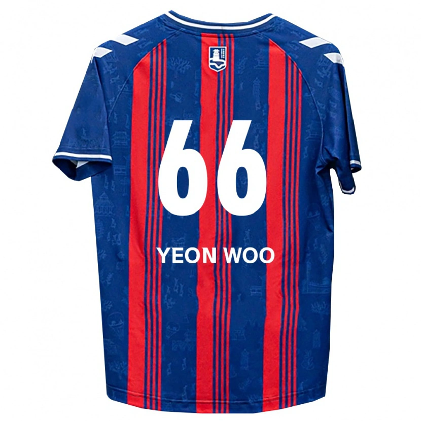 Danxen Mænd Yeon-Woo Jang #66 Blå Rød Hvid Hjemmebane Spillertrøjer 2026/27 Trøje T-Shirt