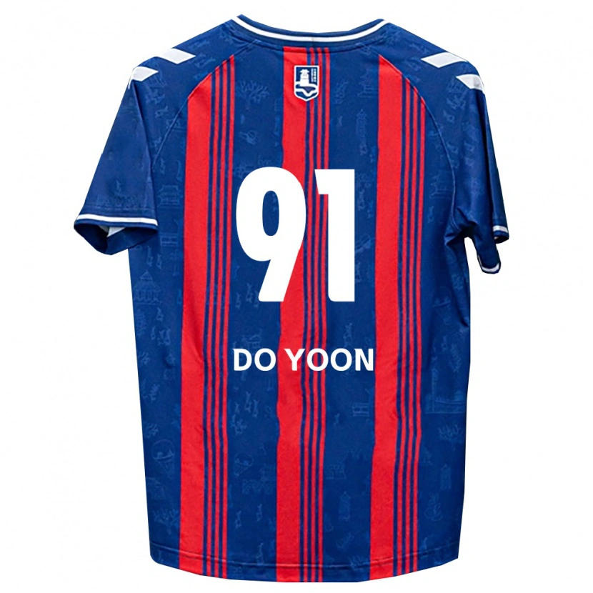 Danxen Mænd Do-Yoon Kim #91 Blå Rød Hvid Hjemmebane Spillertrøjer 2026/27 Trøje T-Shirt