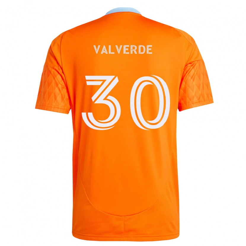 Danxen Mænd Jefferson Valverde #30 Orange Hvid Hjemmebane Spillertrøjer 2026/27 Trøje T-Shirt