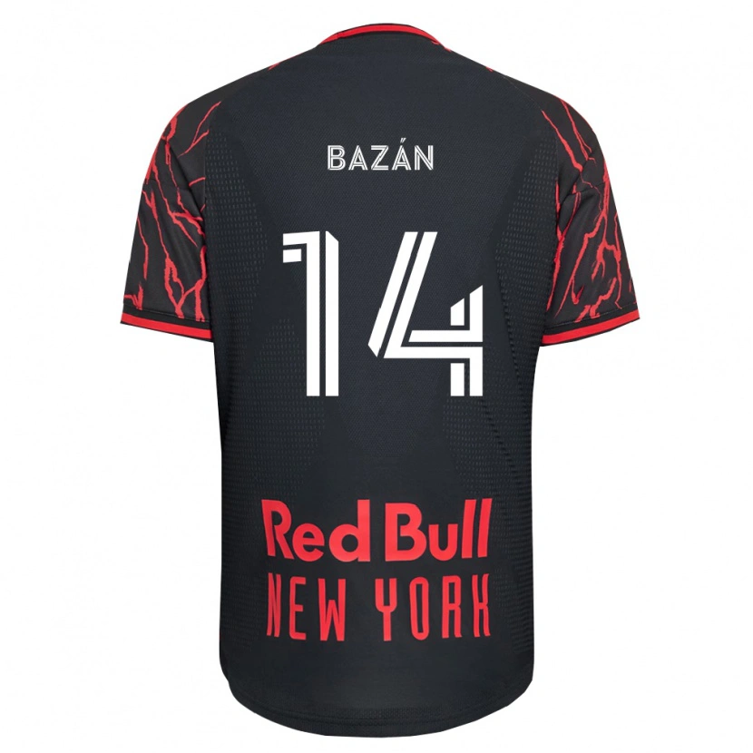 Danxen Mænd Julián Bazán #14 Rød Sort Hvid Hjemmebane Spillertrøjer 2026/27 Trøje T-Shirt