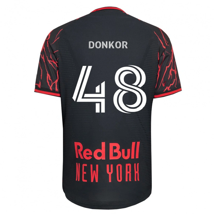 Danxen Mænd Ronald Donkor #48 Rød Sort Hvid Hjemmebane Spillertrøjer 2026/27 Trøje T-Shirt