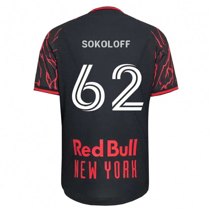 Danxen Mænd Paul Sokoloff #62 Rød Sort Hvid Hjemmebane Spillertrøjer 2026/27 Trøje T-Shirt