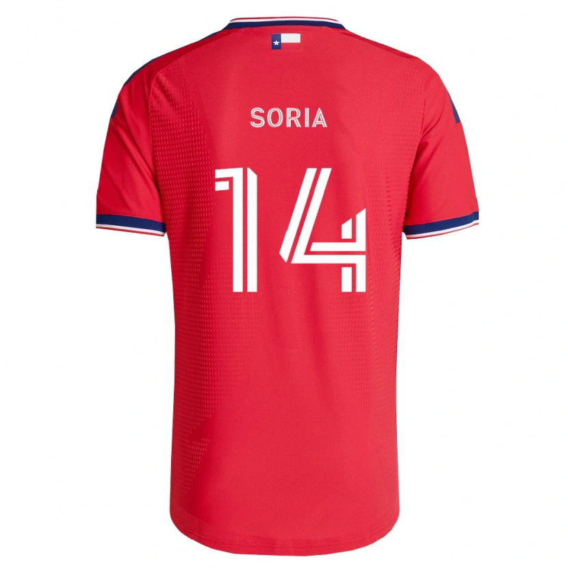Danxen Mænd Alex Soria #14 Rød Blå Hvid Hjemmebane Spillertrøjer 2026/27 Trøje T-Shirt