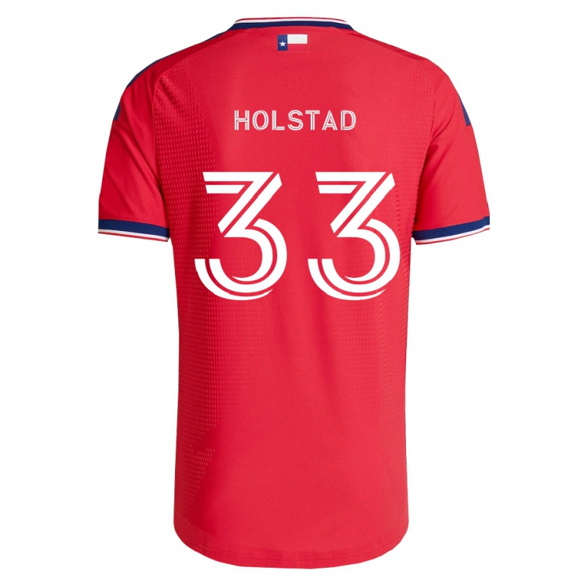 Danxen Mænd Clay Holstad #33 Rød Blå Hvid Hjemmebane Spillertrøjer 2026/27 Trøje T-Shirt