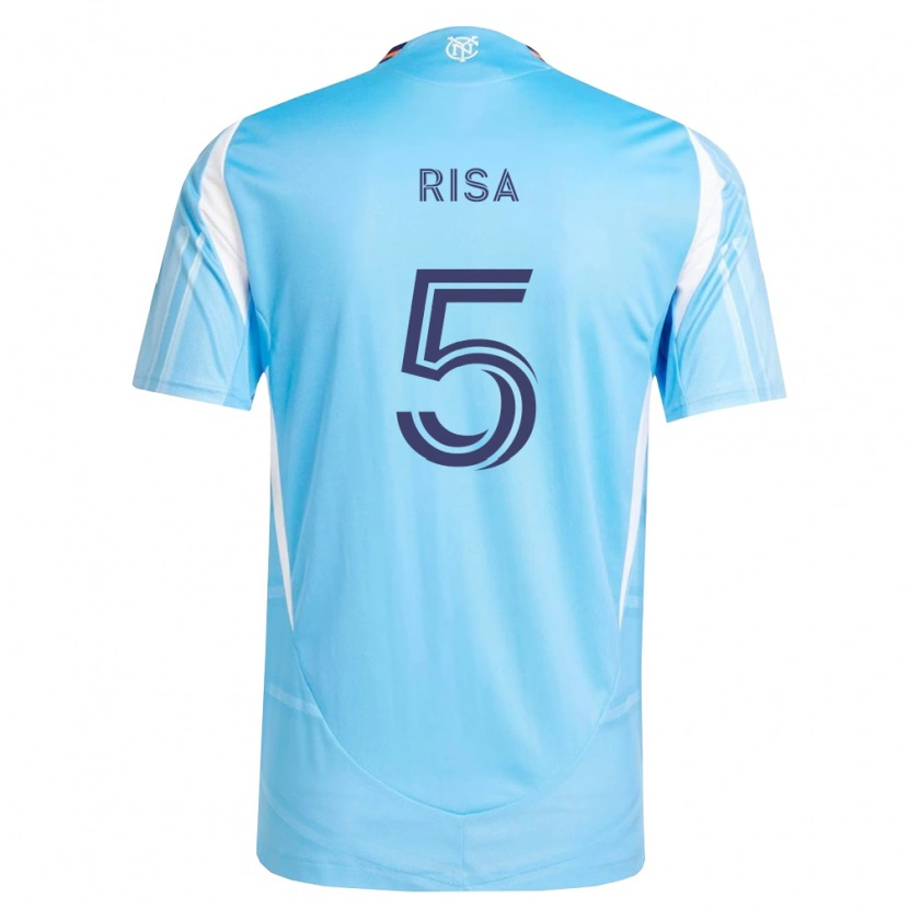 Danxen Mænd Birk Risa #5 Himmelblå Hvid Hjemmebane Spillertrøjer 2026/27 Trøje T-Shirt
