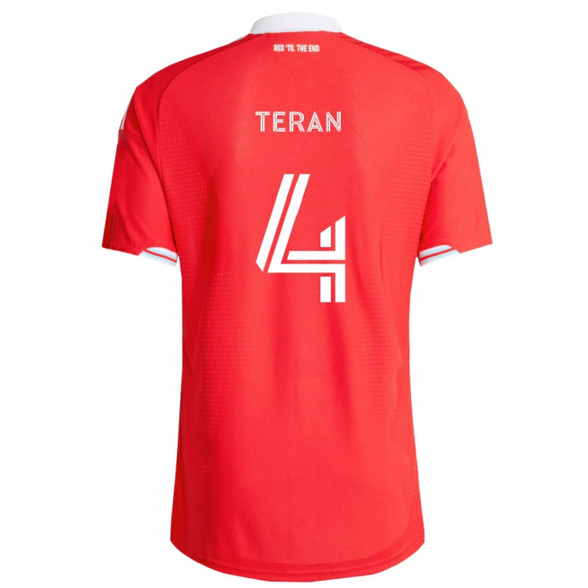 Danxen Mænd Carlos Terán #4 Rød Dyb Blå Hvid Hjemmebane Spillertrøjer 2026/27 Trøje T-Shirt